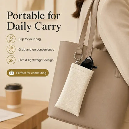 Soft PU Leather Sunglasses Pouch Elastic Opening Eyeglasses Bag