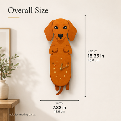 🐶 New Arrival – Swing Tail Dachshund Wooden Wall Clock