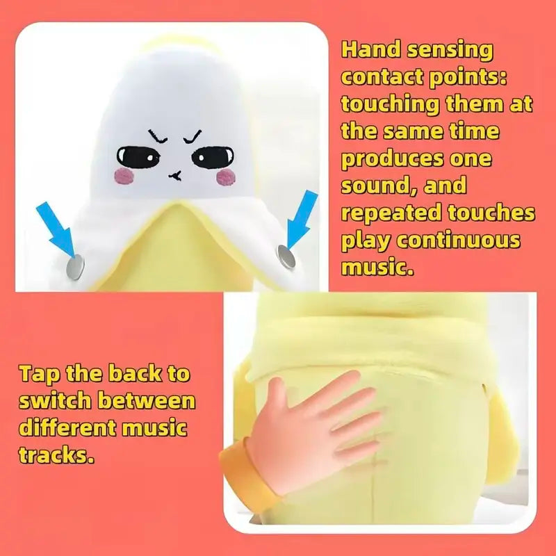 Banana Plush Toy-USB Rechargeable Electric Motion Sensor Music Interactive Toy