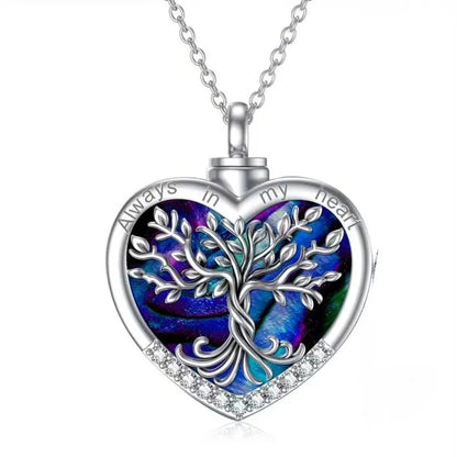🌓Last Day 49% OFF-🌳❤️Heart Tree of Life Cremation Memorial Pendant | symbolizing the eternal continuity of life and love.