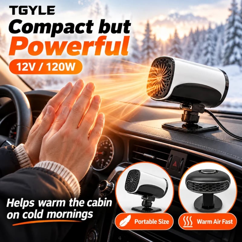 🔥HOT SALE🔥Portable Car Heater Defroster with 360-Degree Rotating Base