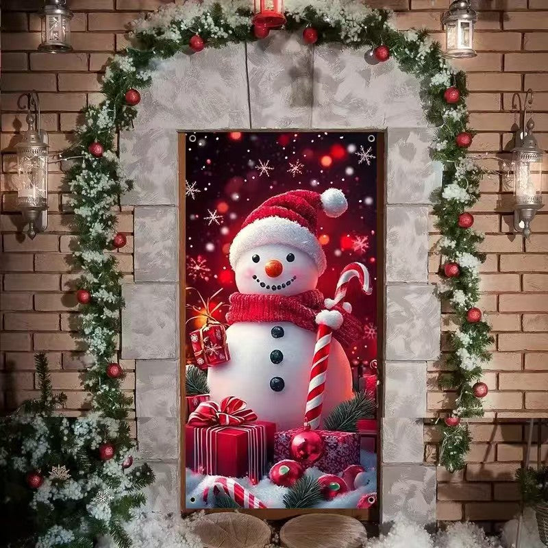 🎄 Christmas Door Makeover Cover Transform Your Front Door Into A Magical Holiday Entrance In Seconds