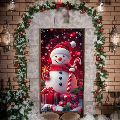 🎄 Christmas Door Makeover Cover Transform Your Front Door Into A Magical Holiday Entrance In Seconds