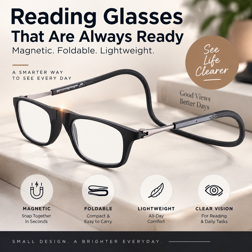 👓 Magnetic Folding Reading Glasses – Lightweight Pocket-Size Readers That Are Always Ready