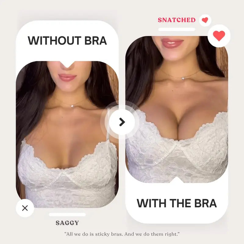Front Closure Adhesive Invisible Push-Up Bra 2 pcs