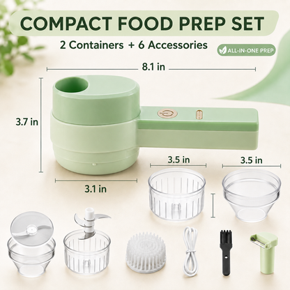 🧄🥕4-in-1 Handheld Electric Chopper – Slice, Mince, Peel & Clean in Seconds ⚡