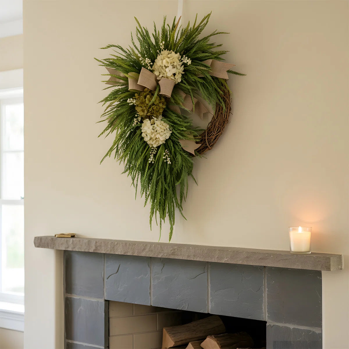 Handcrafted Rustic Hydrangea Wreath – Cozy & Inviting Decor