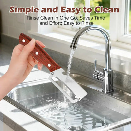 Stainless Steel Sharp Peeler with Wooden Non-Slip Ergonomic Handle