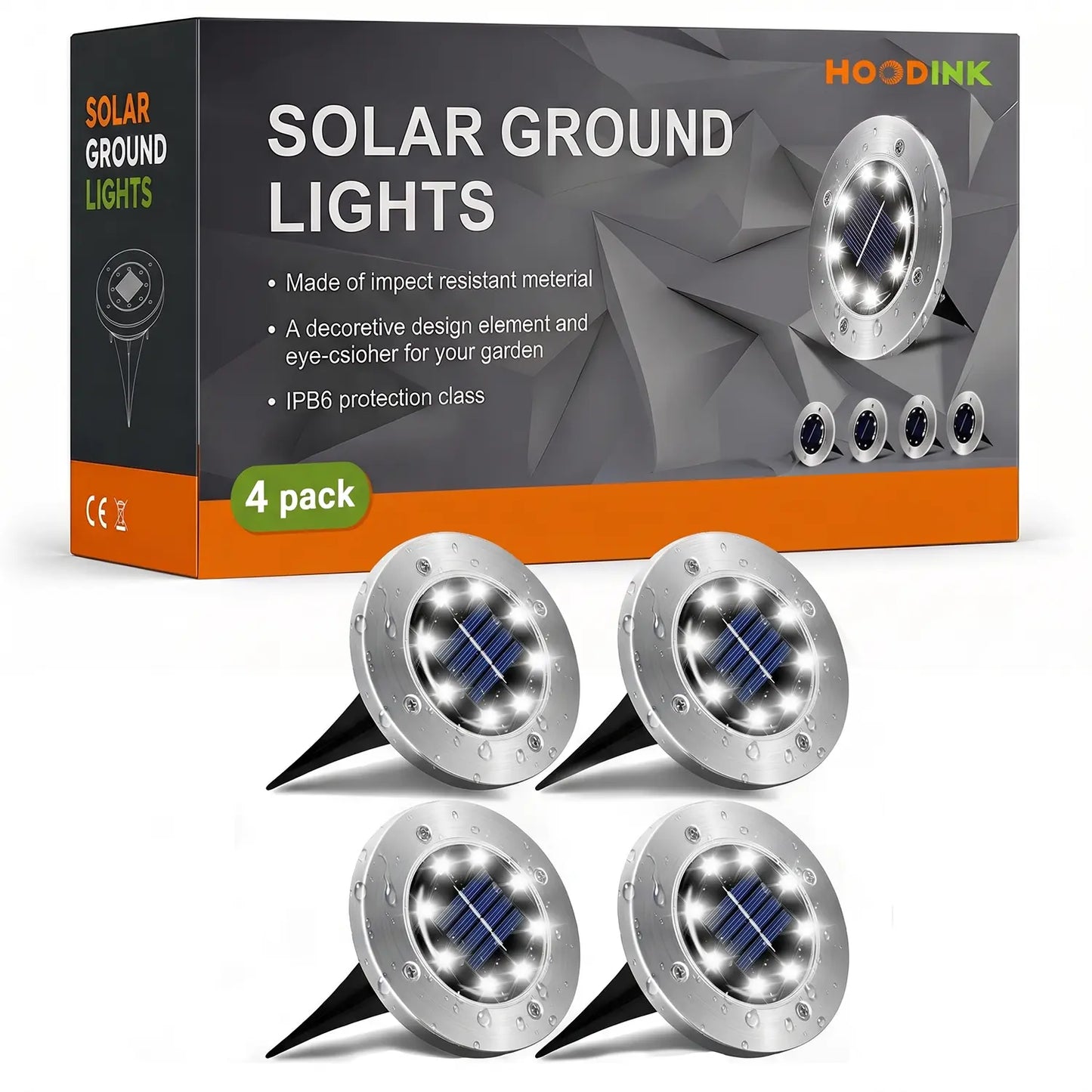 ECO-π Solar Lights Outdoor 12 Pack Waterproof Garden Pathway