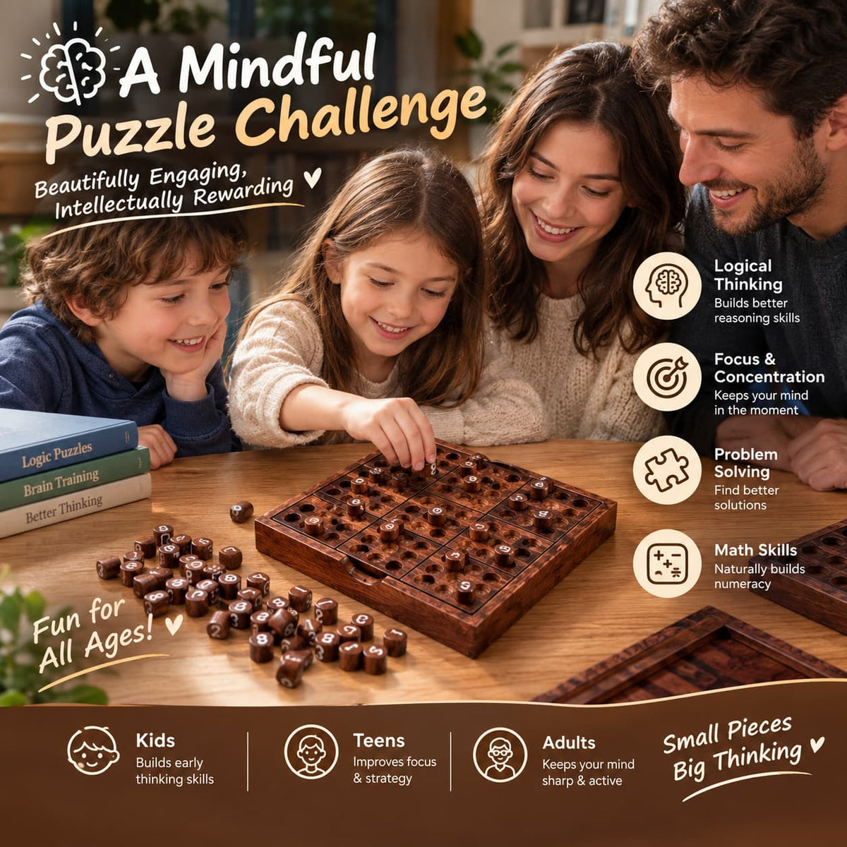 Wooden Sudoku Set & Guide