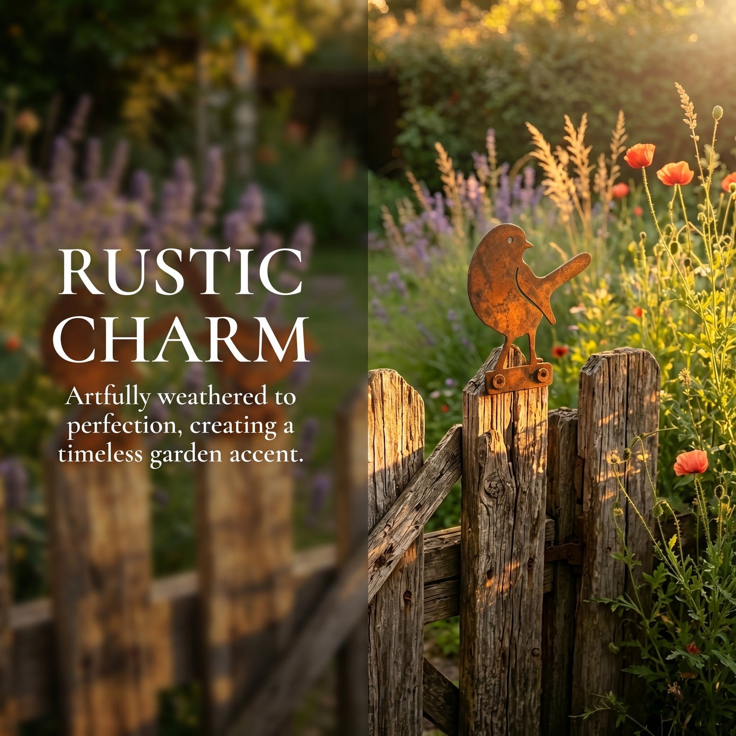 🐦5-Piece Lifelike Rusty Metal Bird Silhouettes Garden Art