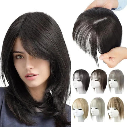 💥Superior Quality-Natural Hair Toppers With Bangs For Women