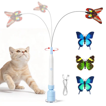 Butterfly Shape Spinning Cat Interactive Toy