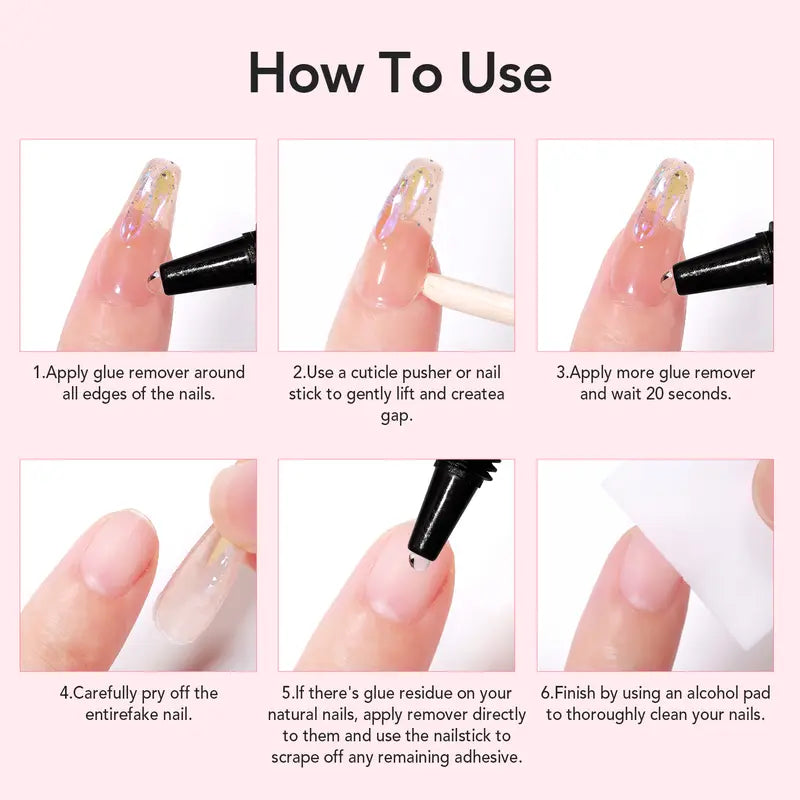 Newly Upgraded 15g Quick-Drying Semi-Solid Nail Glue with 15ml Remover