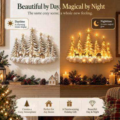 🌲✨ Winterglow Grove™ — Lighted Woodland Christmas Wall Decor