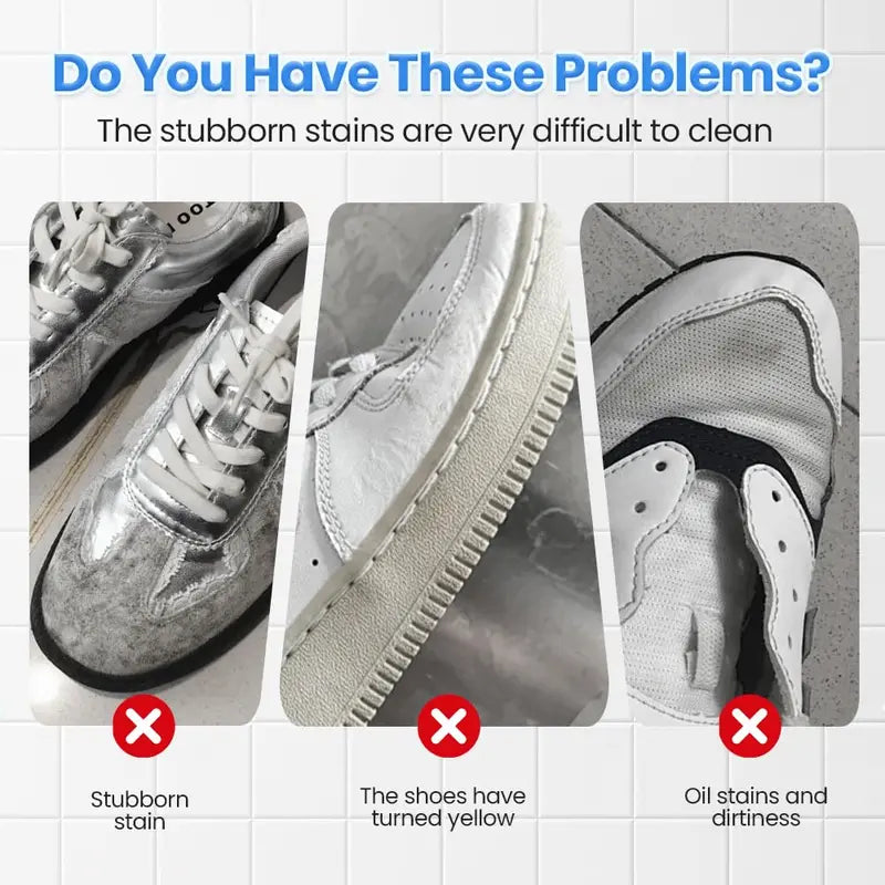 🔥 Limited-Time 49% OFF👟White Shoe Cleaning Cream | Waterless Stain Remover with Sponge