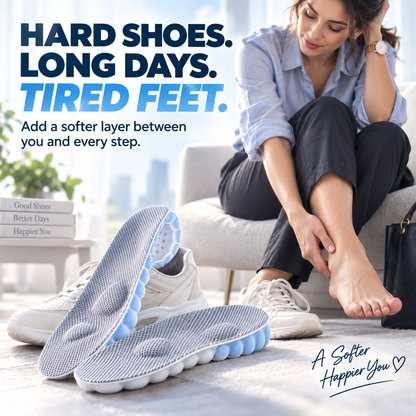☁️ 2pairs  4D Cloud Comfort Insoles – Soft Cushioning & All-Day Support