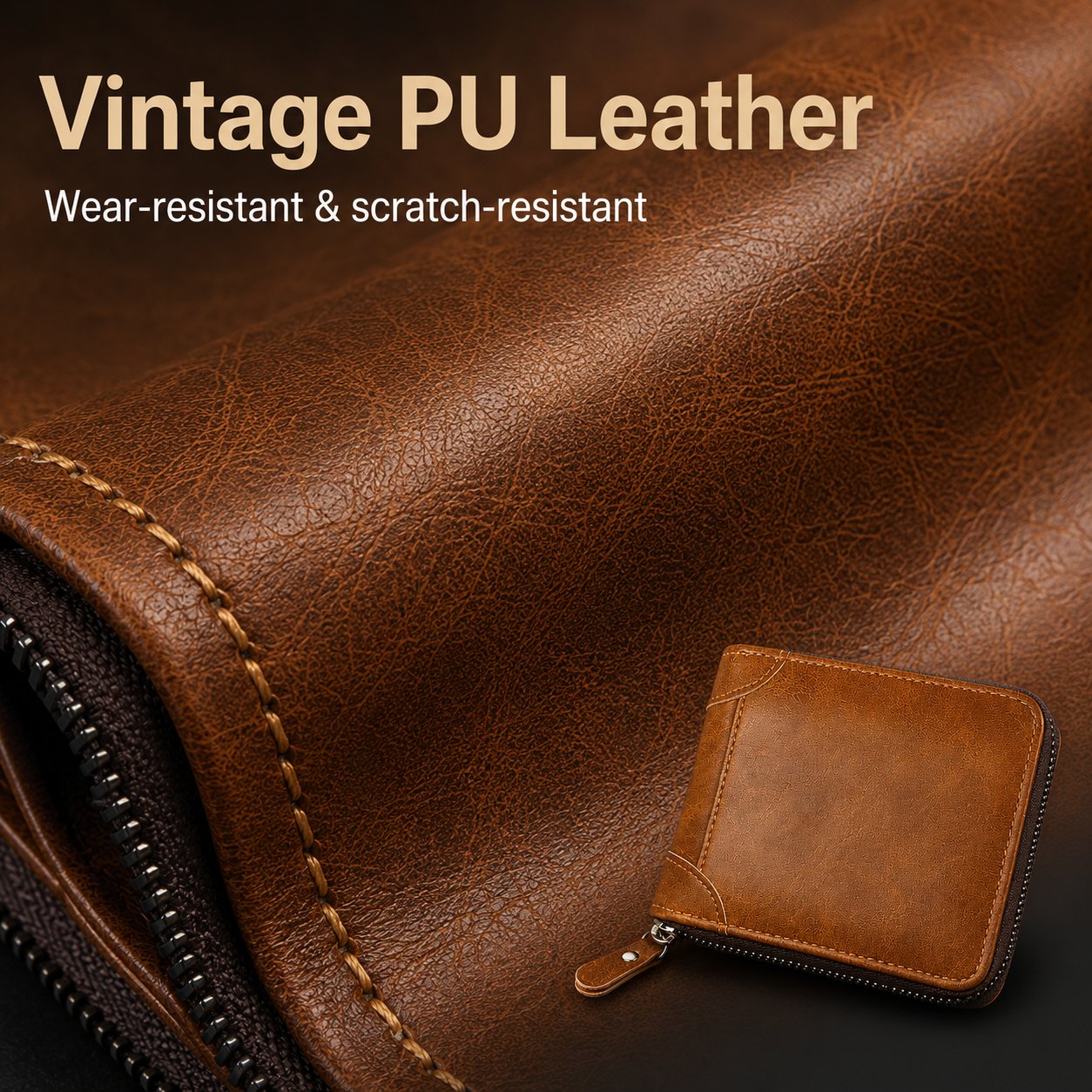 🔥LAST DAY 49% OFF🔥💼 Vintage Zip Wallet, Bifold Card Coin Purse