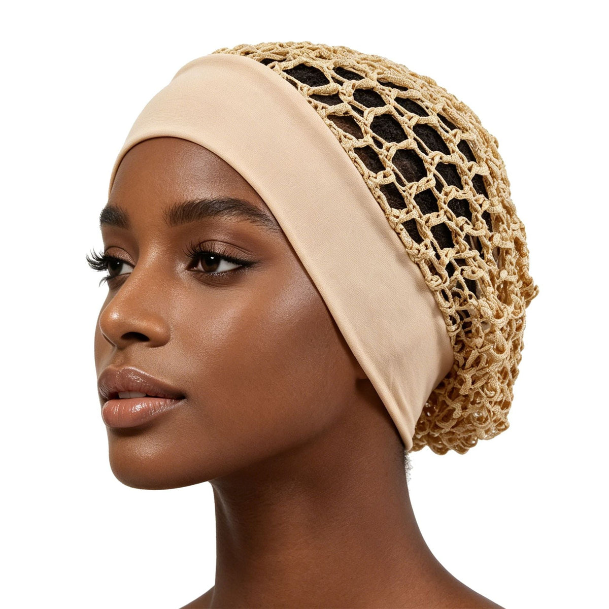 🔥Limited-Time 49% OFF🧶 Wide-Band Crochet Hair Net | 💨 Breathable Stretch Sleep & Beauty Hair Cap