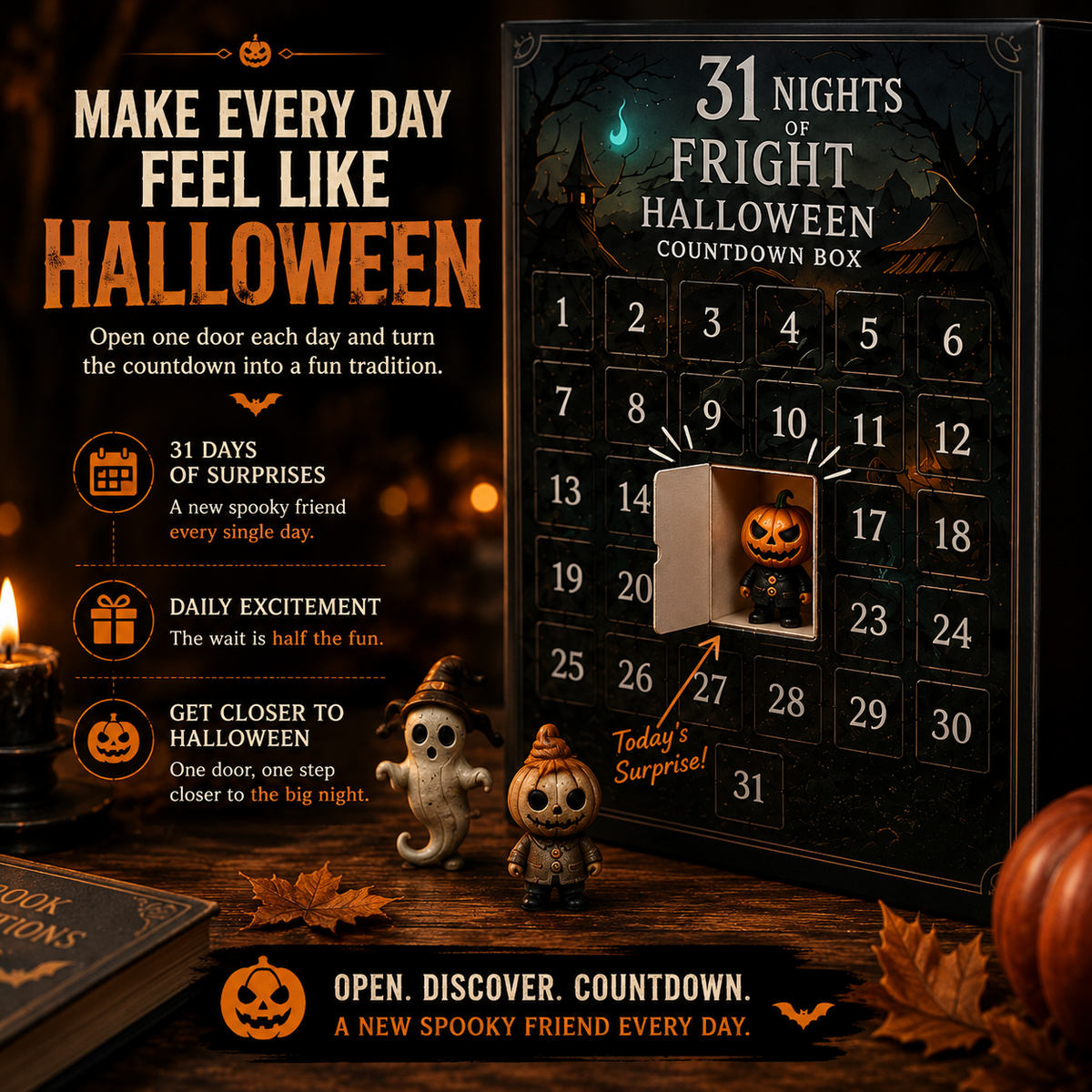 👻 31 Nights of Fright – Halloween Surprise Countdown Box