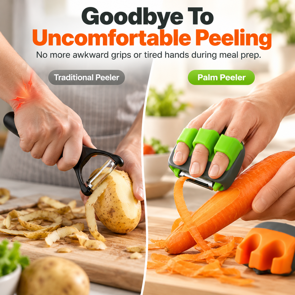 🥕Palm Vegetable Peeler – Finger Grip Kitchen Tool for Faster & Easier Food Prep