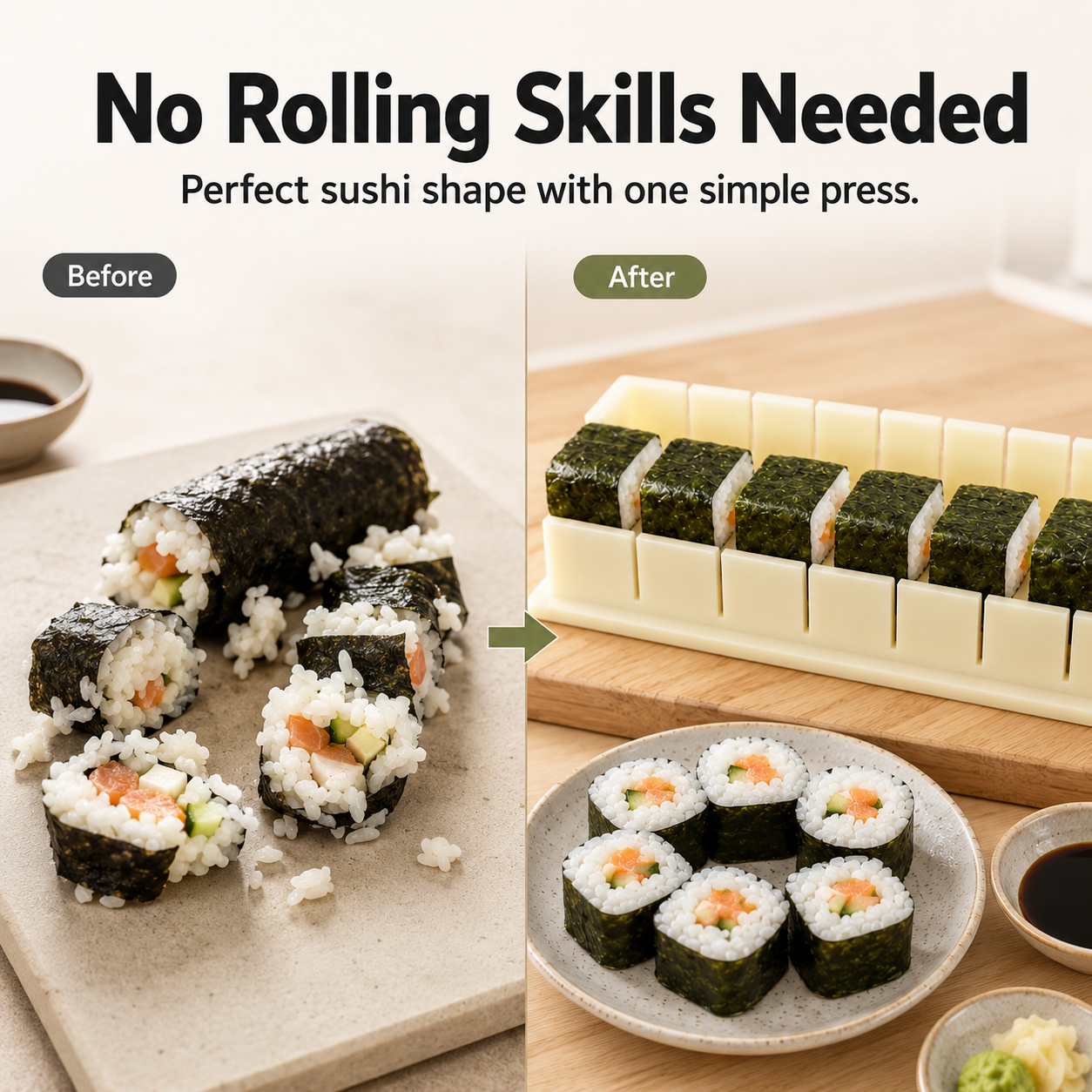 🍣 DIY Sushi Maker Mold Set – Easy Homemade Sushi Roll Tool For Beginners & Family Sushi Nights