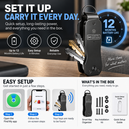 🔑 Smart Key Organizer with Apple Find My – Compact Everyday Key Holder