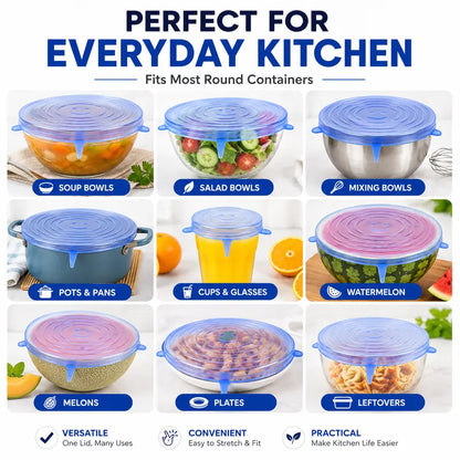 6 Pack Silicone Stretch Lids