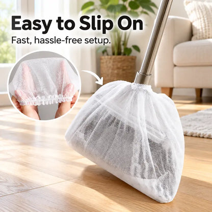 50 PCS Disposable Dusting Covers for Brooms – Static Dust Remover for Hair, Pet Fur & Floor Cleaning