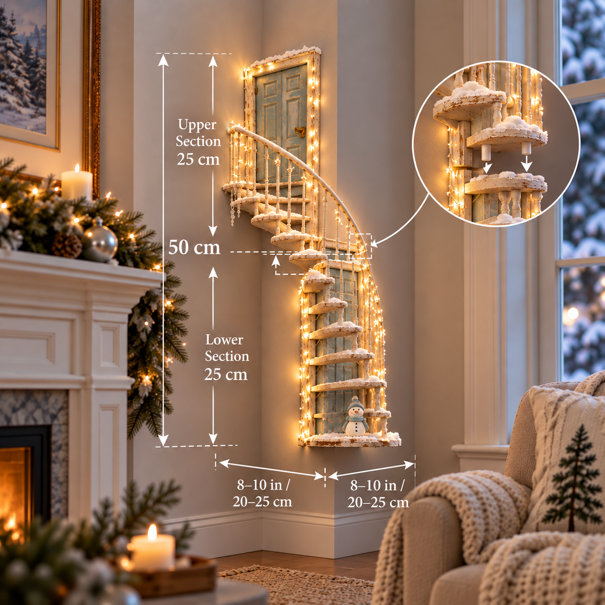 ✨ Lighted Fairy Stairway™ | Winter Wall Decor