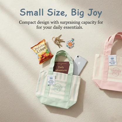 Mini Pastel Striped Canvas Tote Bag