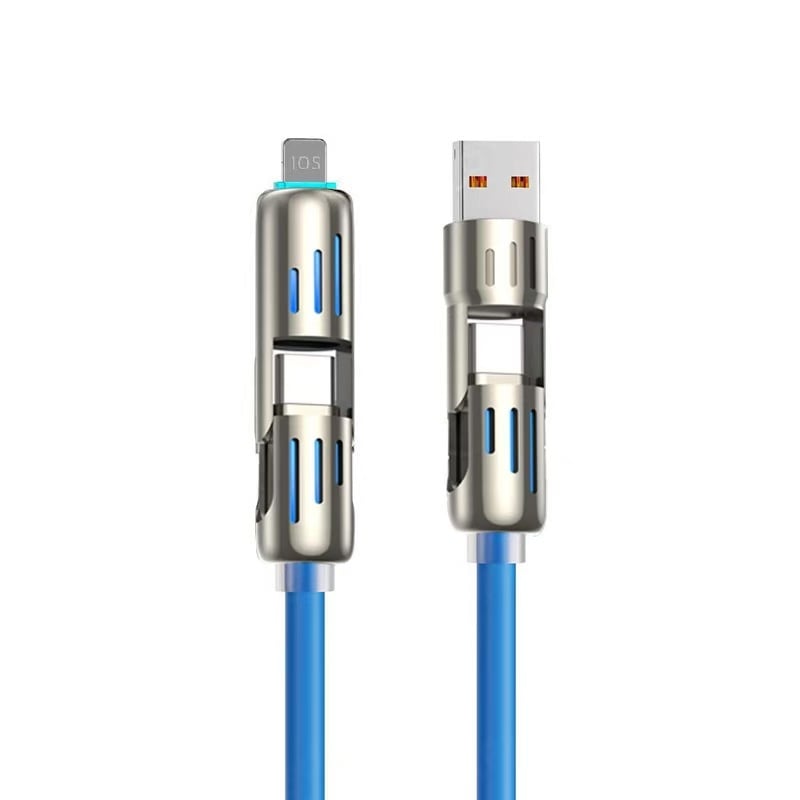 🎉 Buy 1 Get 1 Free! 6.6FT 4-in-1 Fast Charging USB Cable (USB-A/Type-C/Lightning) Aluminum