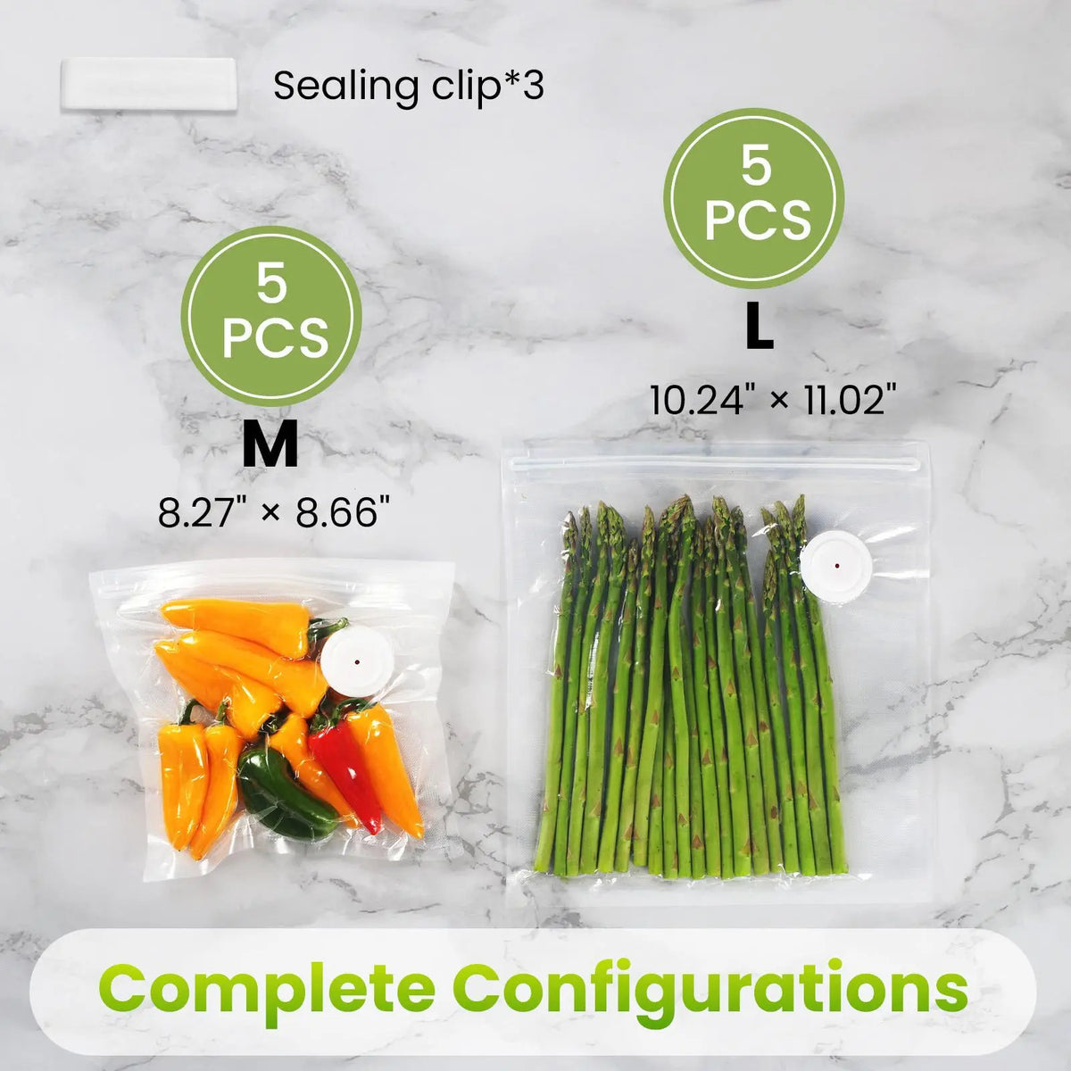 Vacuum Sealer for Food with Visible Water Tank, 30 Reusable Bags