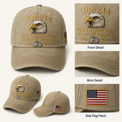 DD-214 Veteran 3D Embroidered Cap - “IT'S A VETERAN THING YOU WOULDN'T UNDERSTAND”