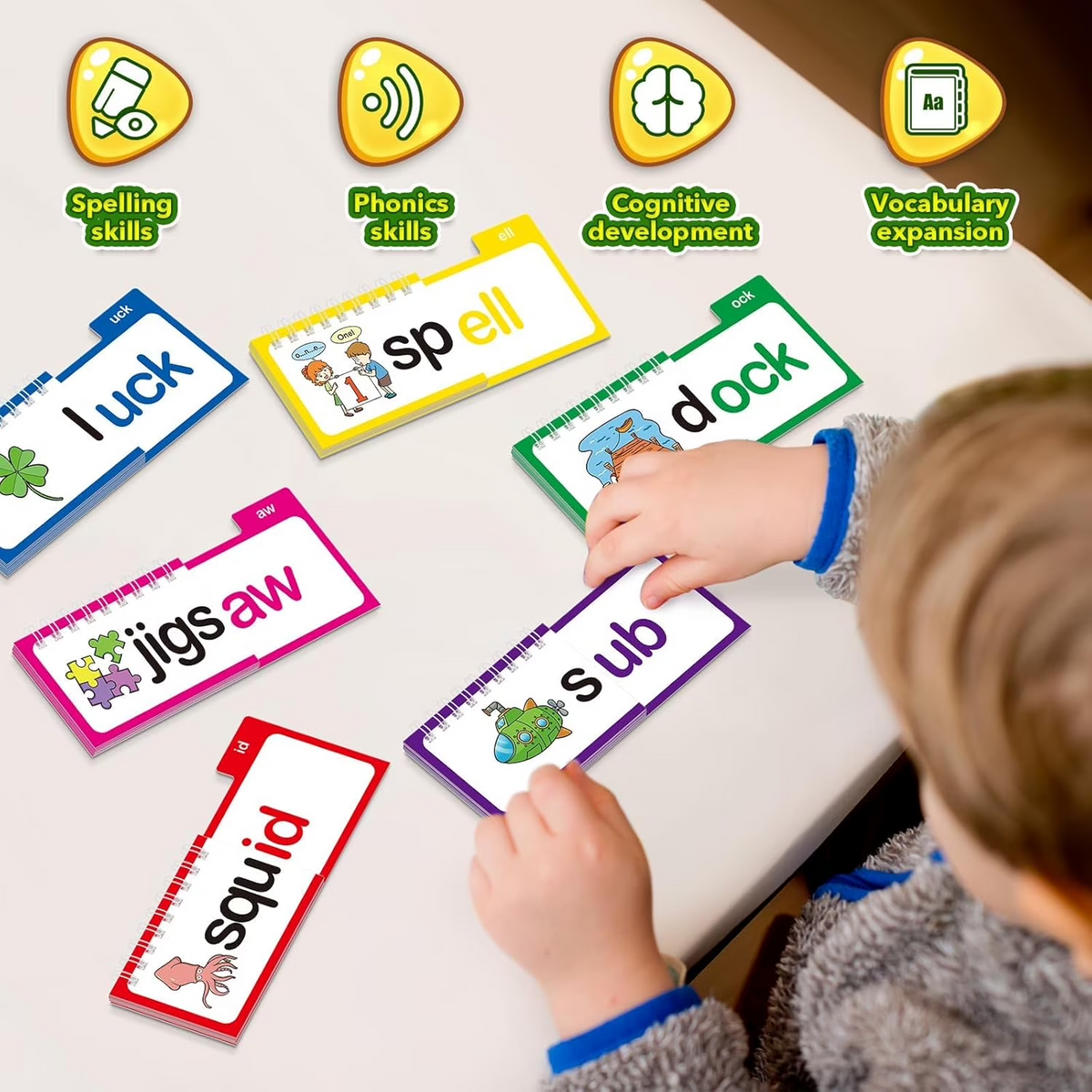 📚 50% OFF Kids Word Building Book – Interactive Phonics Activity Set For Early Reading & Vocabulary Learning