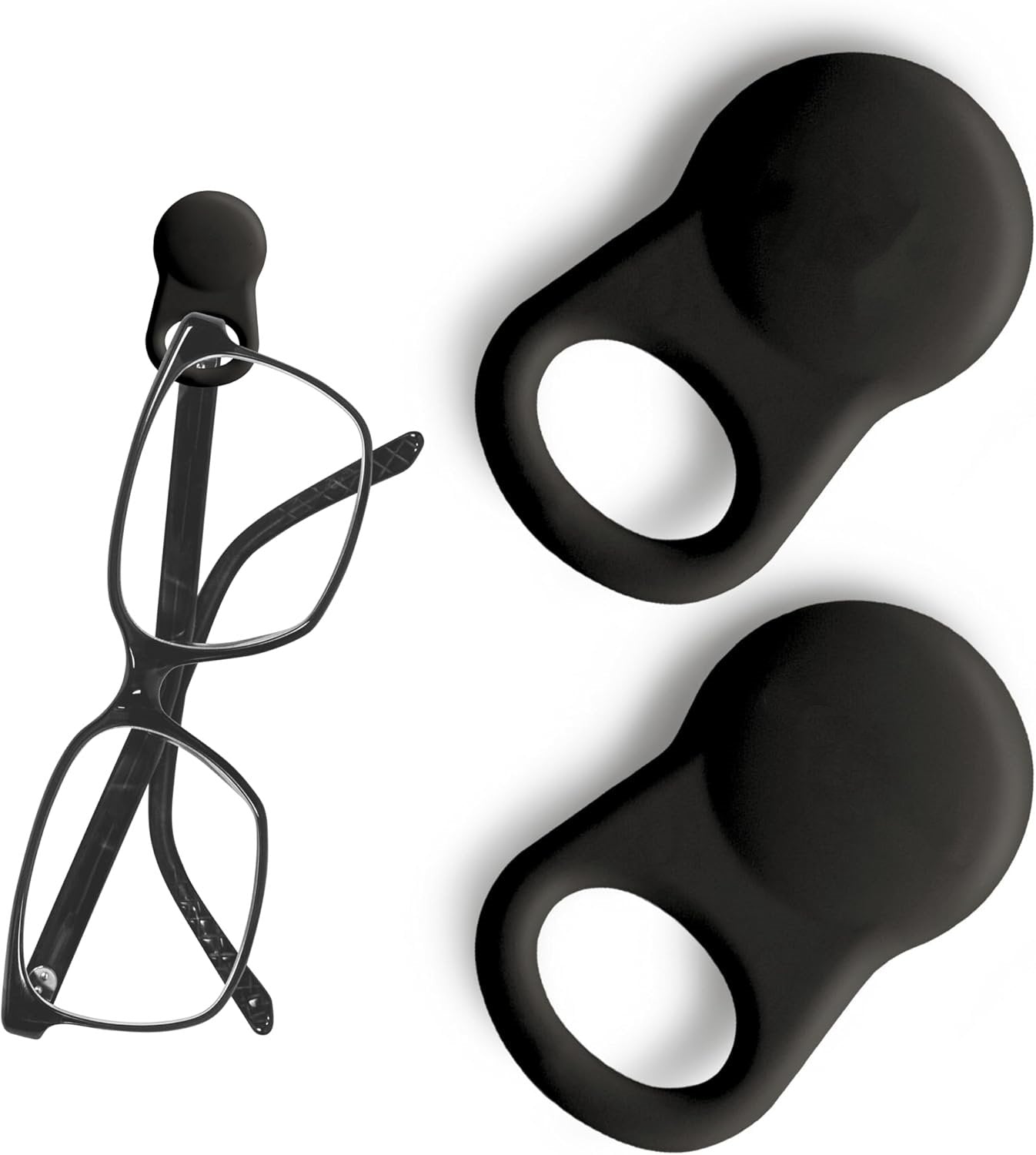 Glasses Clips (2-pack) - Magnetic Glasses Holder for Clothes, Eyewear Strap Alternative, ID Badge Holder