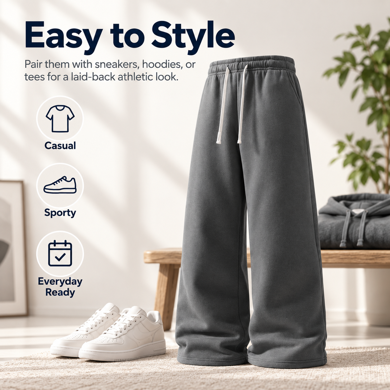 4-Pack  Ultra-Soft Wide-Leg Sweatpants