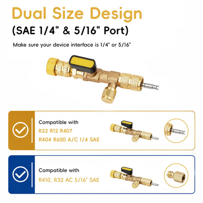 🔧 50% OFF Dual-Size AC Valve Core Remover & Installer Kit 1/4" & 5/16" SAE