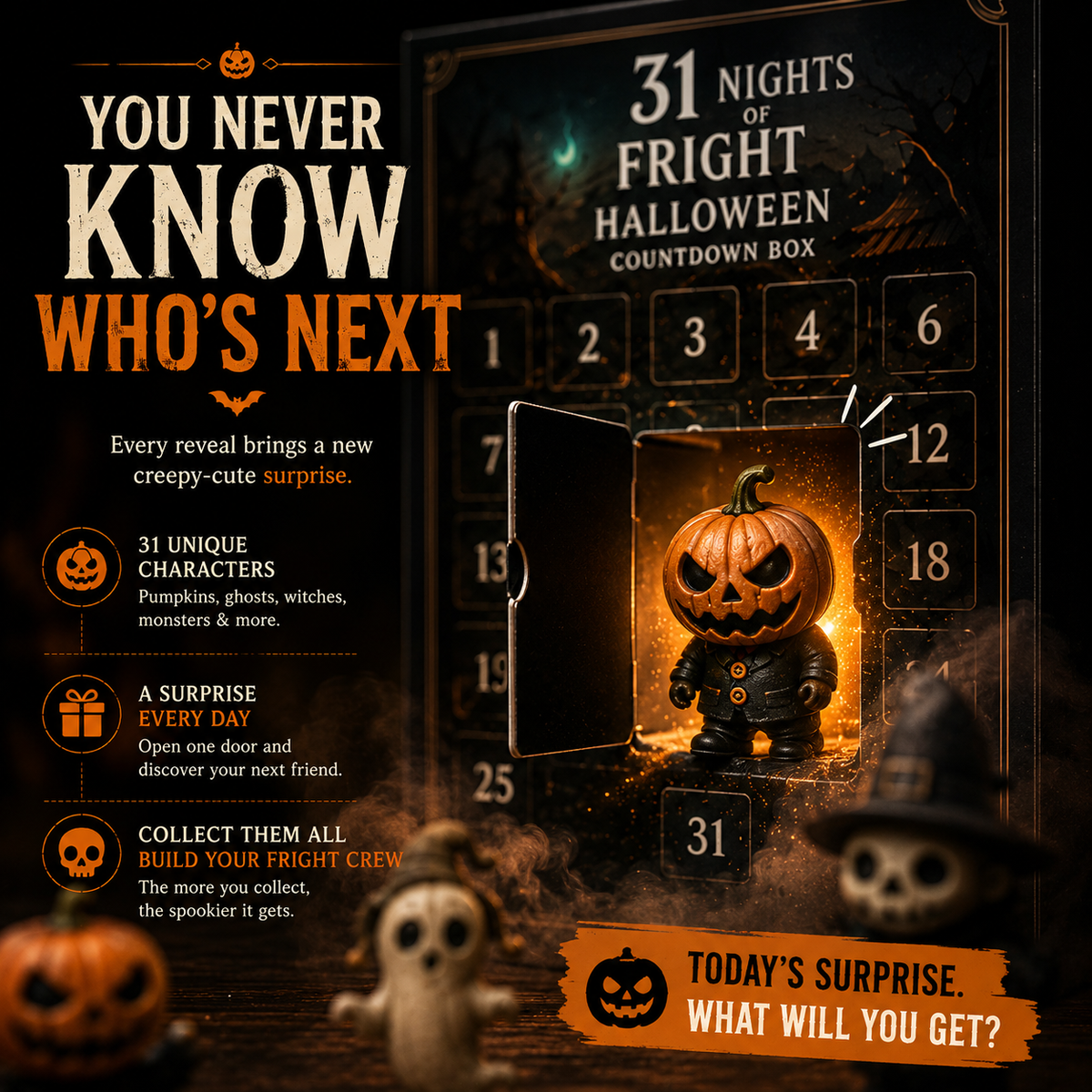 👻 31 Nights of Fright – Halloween Surprise Countdown Box