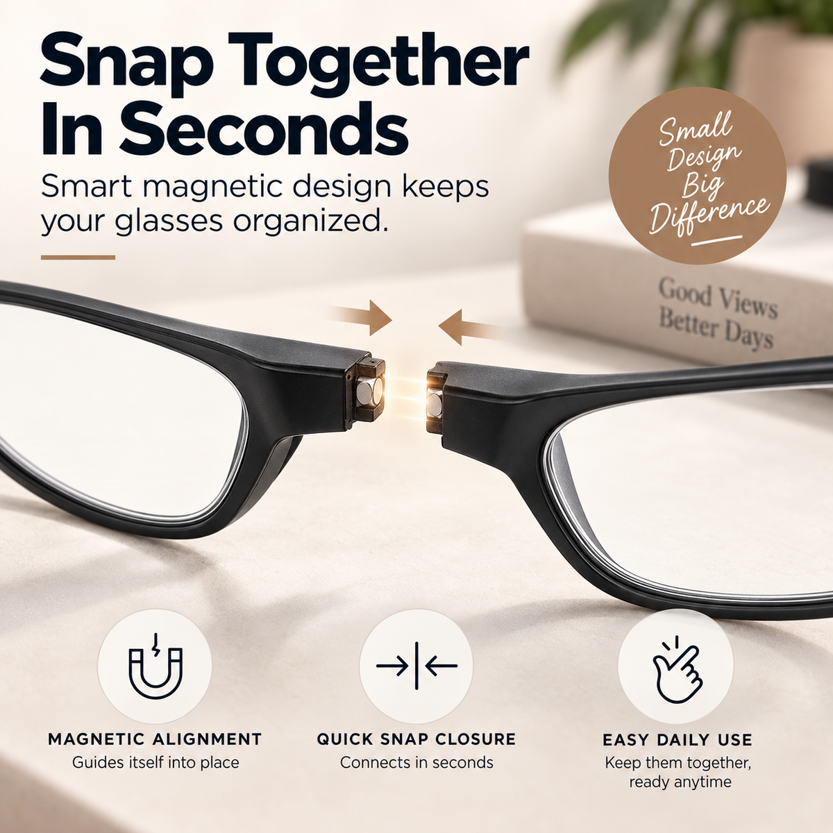 👓 Magnetic Folding Reading Glasses – Lightweight Pocket-Size Readers That Are Always Ready
