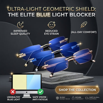 Intelligent Auto-Focus Zoom Glasses – Blue Light Blocking, Anti-Eye Strain Rimless Eyewear
