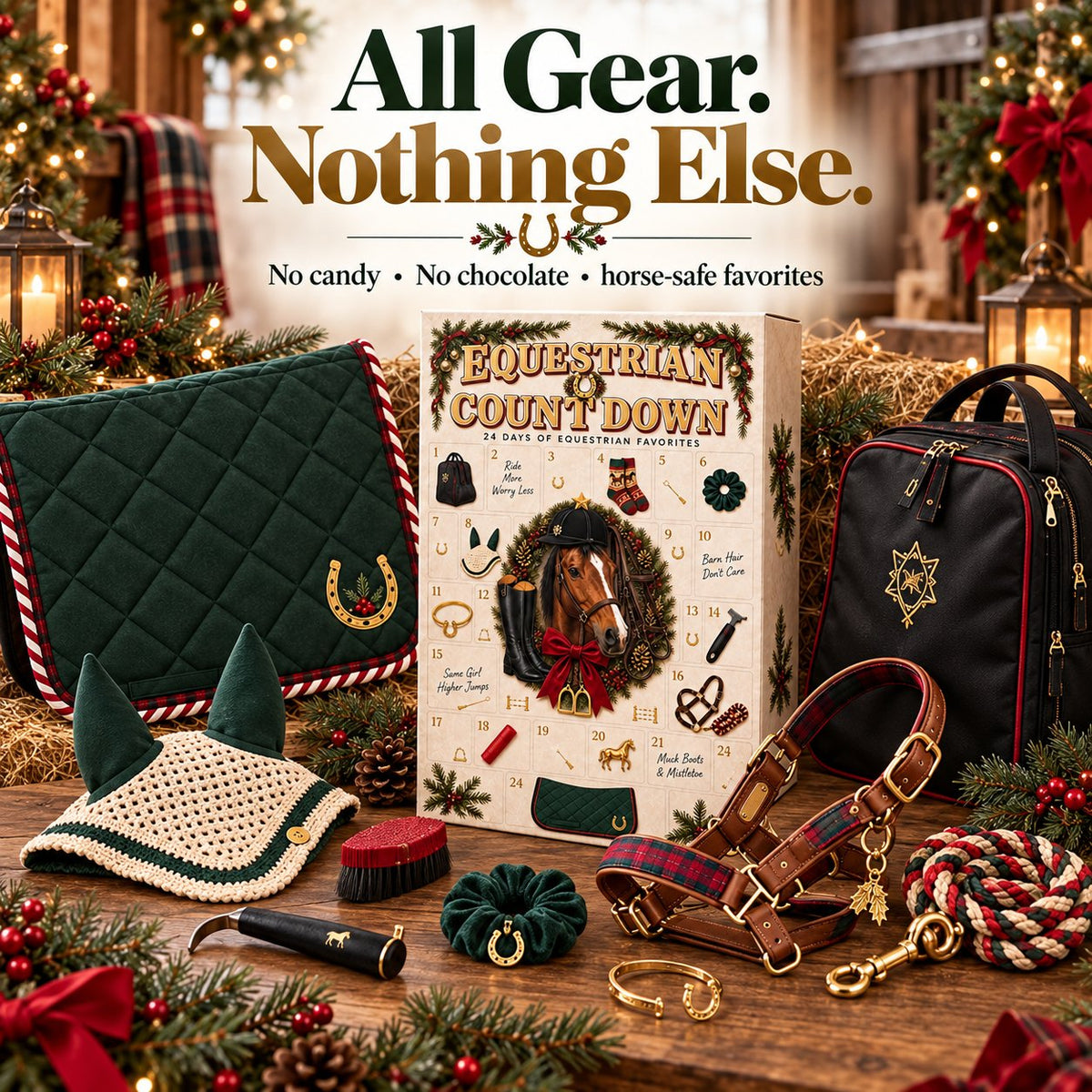 🐎 Equestrian Countdown Calendar — Real Tack Behind Every Door, From Christmas Eve to Christmas Morning