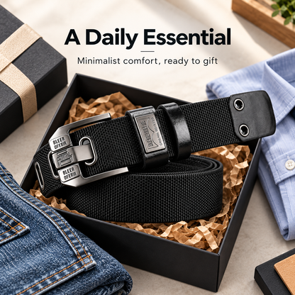 Unisex Minimalist Stylish Waistband - Buckle-Free Men's Belt, Holeless Strap