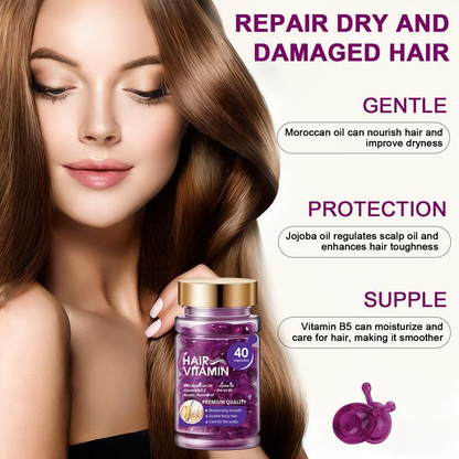 Hair Vitamin Capsules with Violet & Argan Oil for Frizz Control