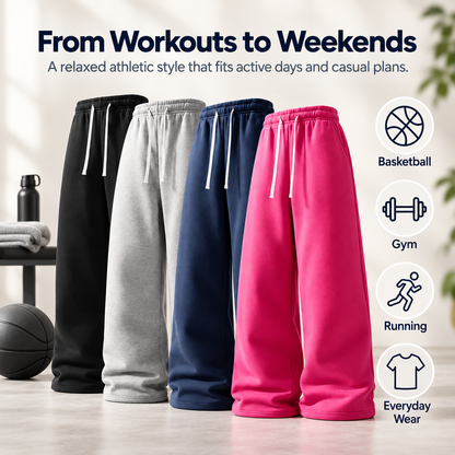 4-Pack  Ultra-Soft Wide-Leg Sweatpants