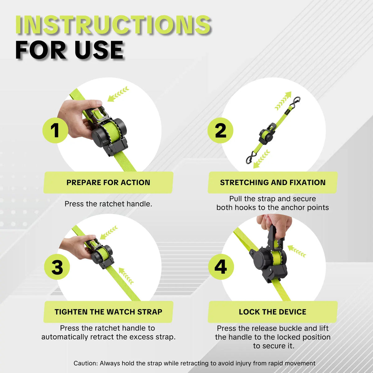 Sturdy Retractable Ratchet Straps  1'x 11 ft-1550 LB Break Strength Cargo Straps for Moving Appliances, Lawn Equipment, Motorcycle Green ,Halloween gifts