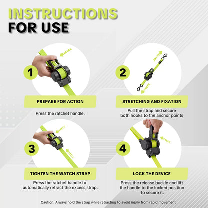 Sturdy Retractable Ratchet Straps  1'x 11 ft-1550 LB Break Strength Cargo Straps for Moving Appliances, Lawn Equipment, Motorcycle Green ,Halloween gifts