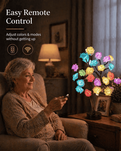 🌹 Romantic LED Rose Tree Light with Remote