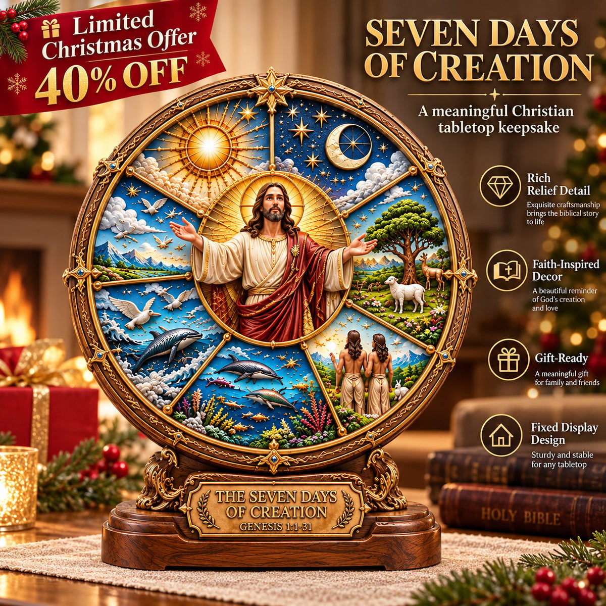 ✝️And God Created™ – The Seven Days of Creation 3D Biblical Art
