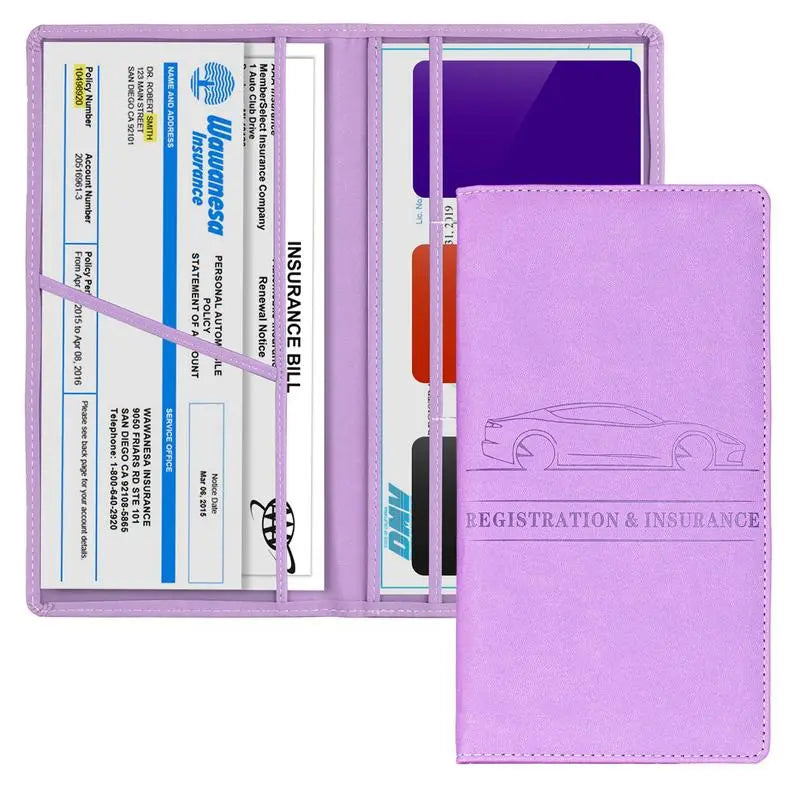 Car Registration & Insurance Card Holder, Magnetic Closure Vehicle Organizer 💳